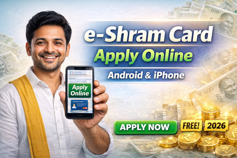 How to Apply for e-Shram Card Online Using Mobile (Android & iPhone) – Complete Guide 2026 💳📱