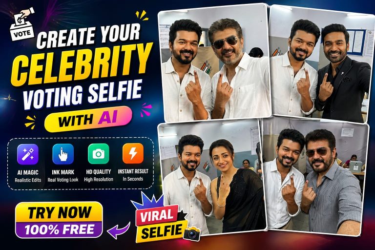 🔥📸 Create Your Own Celebrity Voting Selfie with AI! 🗳️✨