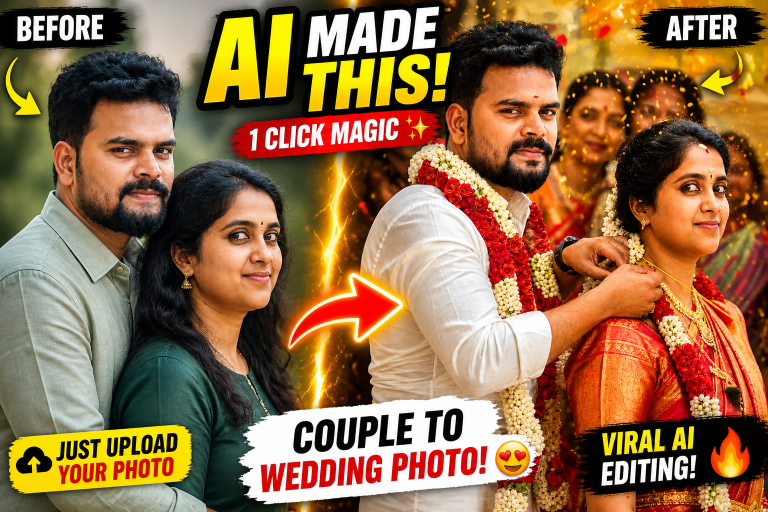 AI Wedding Photo Editing – Turn Your Couple Photo into a Stunning Wedding Scene Android ai app Editing