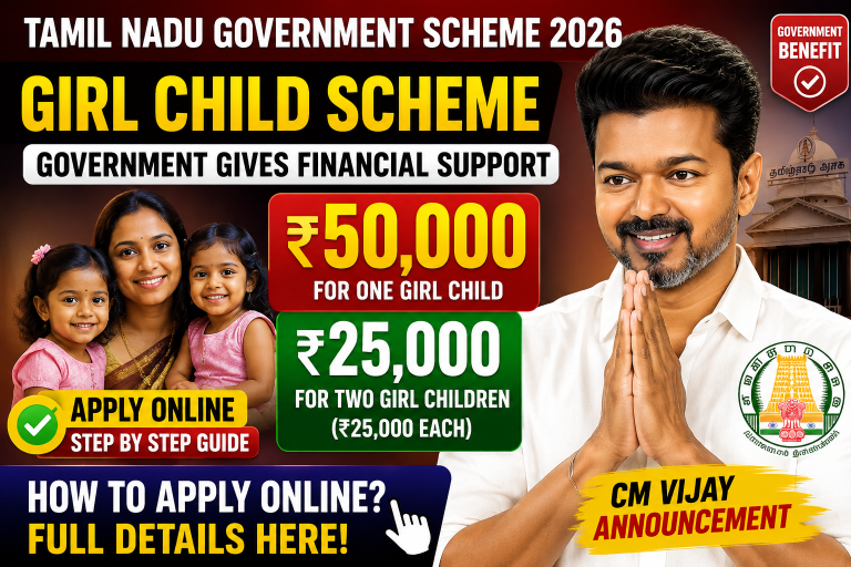 Tamil Nadu Girl Child Scheme – How to Apply Online for ₹50,000 Government Benefit?