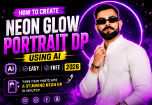 Create a Neon Glow Portrait DP Using AI (2026) – Easy & Free Photo Editing Guide