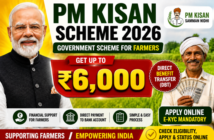 PM Kisan Scheme 2026, PM Kisan Apply Online, PM Kisan Registration, PM Kisan e-KYC, PM Kisan Beneficiary Status, Farmer Scheme India, Government Scheme 2026, PM Kisan ₹6000, Agriculture Scheme India, DBT Scheme, PM Kisan Official Website