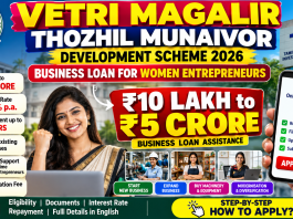Vetri Magalir Women Entrepreneurs Loan Scheme 2026: Get Business Loan Up to ₹5 Crore – Complete Guide